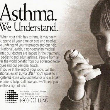 WORK: Image Talent - Lung Line campaign, Summer 1992 (print) | CLIENT: Marbles Kids Talent / National Jewish Hospital